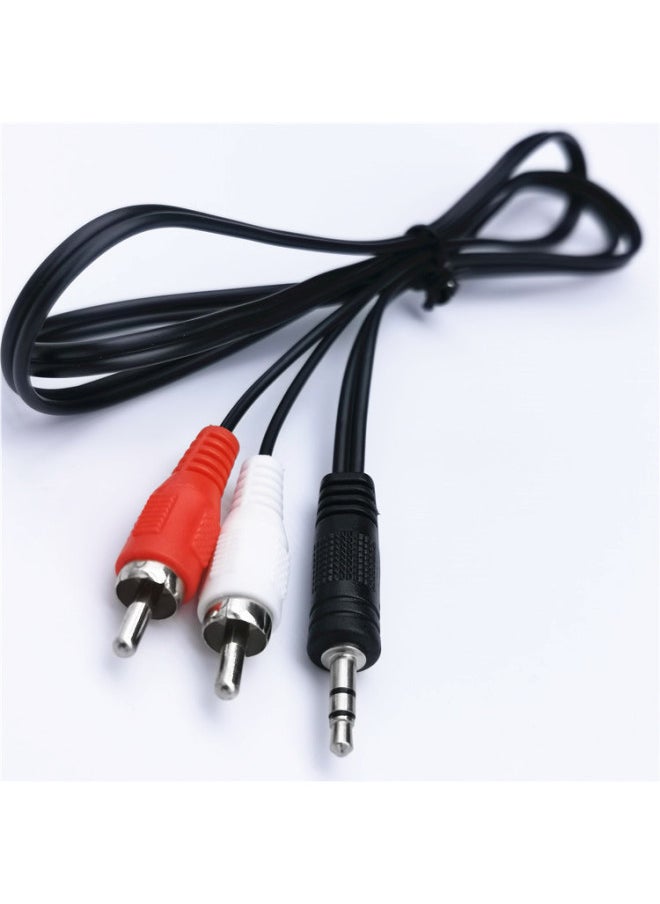 Spot 3.5mm Audio Line 1-2 AV Audio Line Audio Line Earphone Line 3.5 To Double Lotus Audio Line-Color:Graphite Color-Length:5m  - Image 1