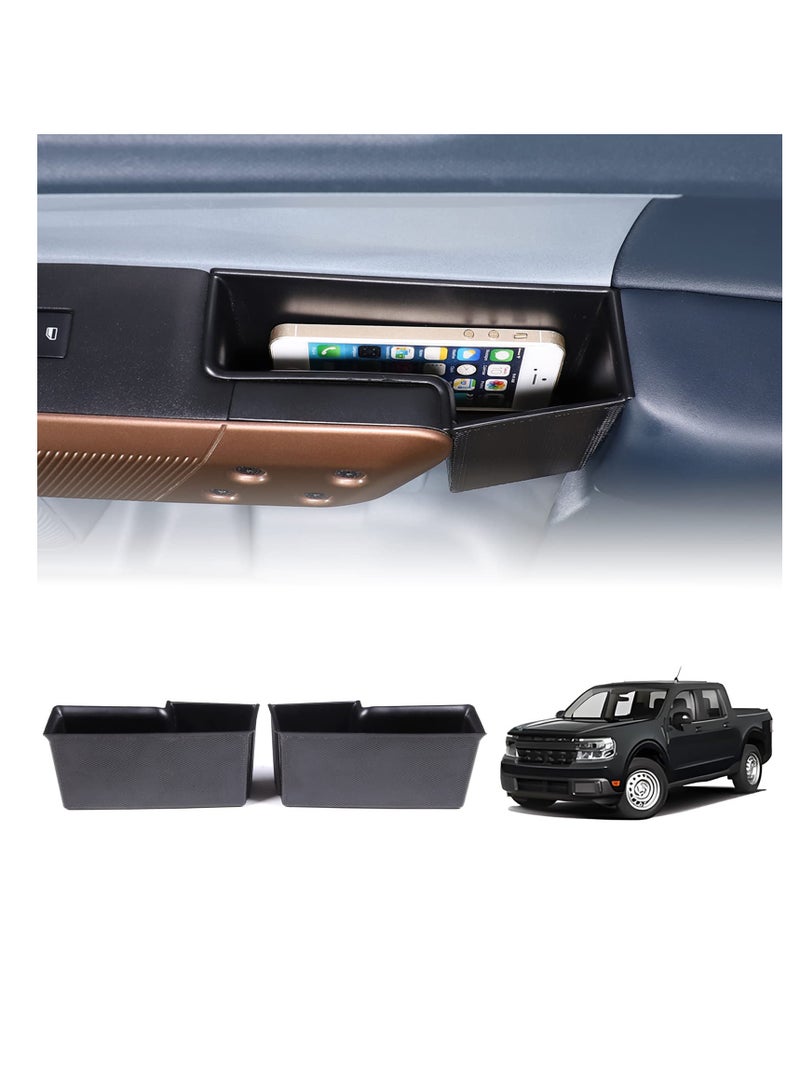 Luckam Car Door Side Storage Box for 2022-2024 Ford Maverick, Door Side Armrest Phone Pocket Organizer, Insert Glove Pallet, Front and Back Door, 2PCS, Extra Storage for Cards, Keys, and Coins - Image 1