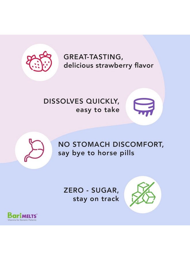 BariMelts Biotin Dissolvable Bariatric Vitamins Natural Strawberry Flavor 90 Fast Melting Tablets - Image 4