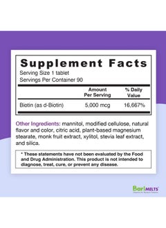 BariMelts Biotin Dissolvable Bariatric Vitamins Natural Strawberry Flavor 90 Fast Melting Tablets  - Image 3