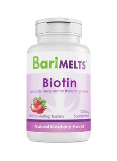BariMelts Biotin Dissolvable Bariatric Vitamins Natural Strawberry Flavor 90 Fast Melting Tablets  - Image 2
