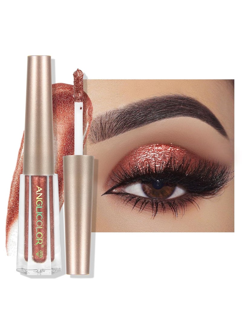 Anglicolor Diamond Glitter Liquid Eyeshadow, Glitter Eyeshadow, Lightweight Smooth, Shimmer Eyeshadow, Metals Gloss Sparkling Eyeliner Pen, Cosmetics Gift for Girls and Women (Garnet #03) 
