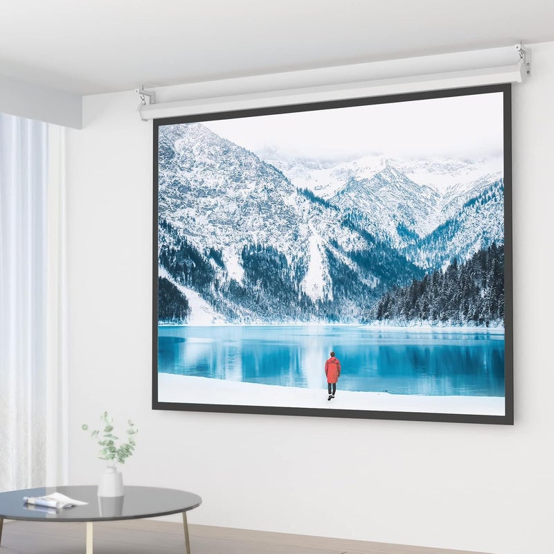 WALI Universal Projector Screen Ceiling Mount, Wall Hanging Mount L-Brackets, 6 inch Adjustable Extension with Hook Kit, Perfect Projector Screen Placement Hold up to 66 lbs (PSM001-W), White - Image 2