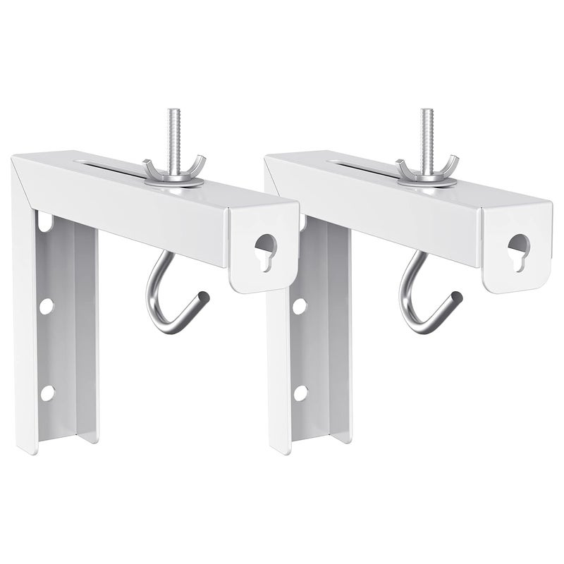 WALI Universal Projector Screen Ceiling Mount, Wall Hanging Mount L-Brackets, 6 inch Adjustable Extension with Hook Kit, Perfect Projector Screen Placement Hold up to 66 lbs (PSM001-W), White - Image 1