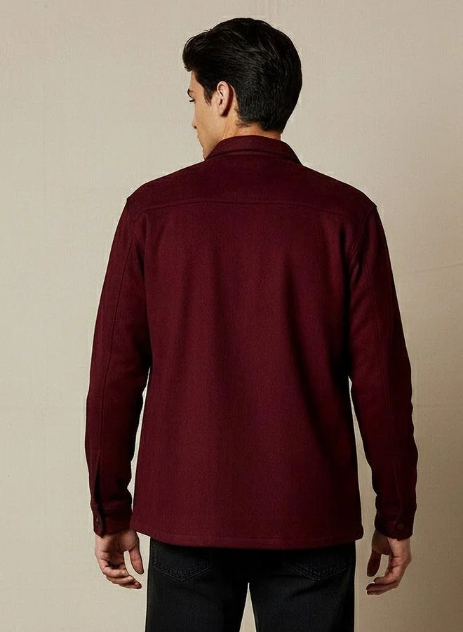 Splash FAV RED Men Regular Fit Suede Shacket for Men | Best Price UAE