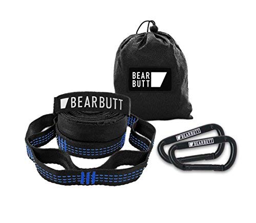 Bear Butt Kodiak Hammock Straps For Trees - 20 Feet Long Hammock Tree Straps - 40 Combined Loops - Holds 1000 Pounds - Camping Hammock Straps - Hammock Tree Straps With Carabiner - Hammock Accessories - Image 1