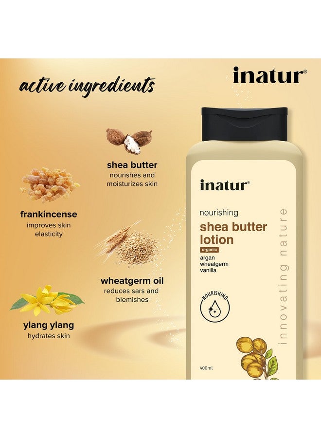 إناتور لوشن زبدة الشيا يقلل من الندبات والعيوب مع اليلانج يلانج والبخور المغذي العميق للوجه والجسم 400 مل - Image 2