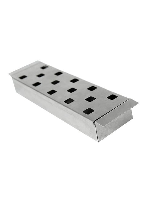 Stainless Steel Rectangular Smoker Box Silver 8 x 33 x 4.5 cm