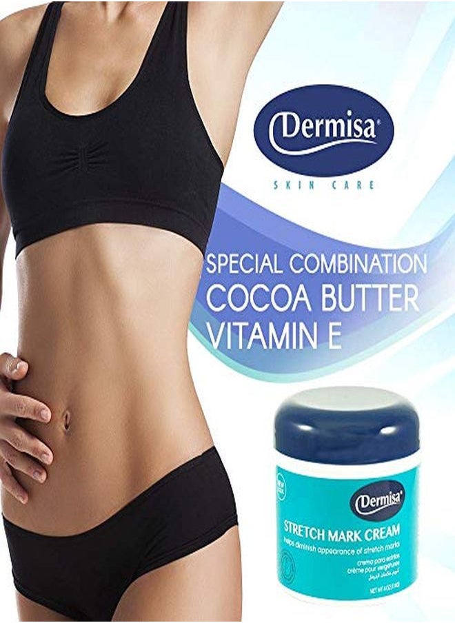 DERMISA - Stretch Mark Cream | With Cocoa Butter, Vitamin E, Collagen & Elastin | 4 Oz | Pack Of 2 - Image 1