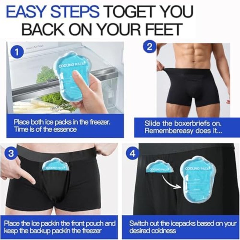 Vasectomy Underwear with 2 Ice Packs for Testicular Support and Pain Relief - Image 5