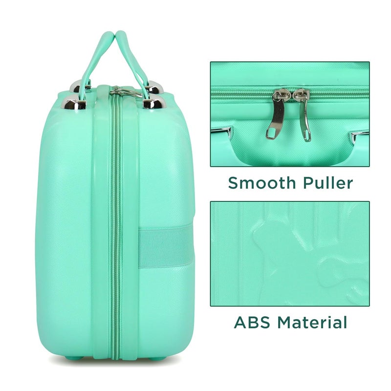 SUNBEET Makeup Case Suitcase, Mini Bag, Mini Hard Shell Travel Luggage, Women Portable Water Proof Carrying Suitcase, Organizer Bag, Small Hard Shell Cosmetic Lugge Bag, Water Proof (C-Pista) - Image 5