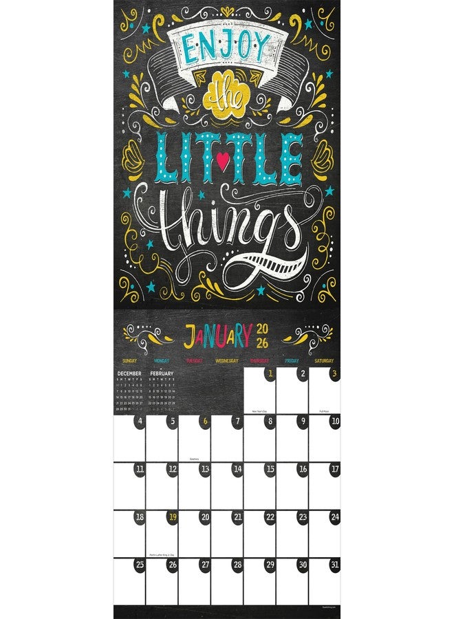 TF Publishing 2026 Chalk It Up Wall Calendar - Large Grids for Appointments and Scheduling - Vertical Monthly Wall Calendar 2026 with Premium Matte Paper for Home and Office Organization - 12in x 12in - Image 2