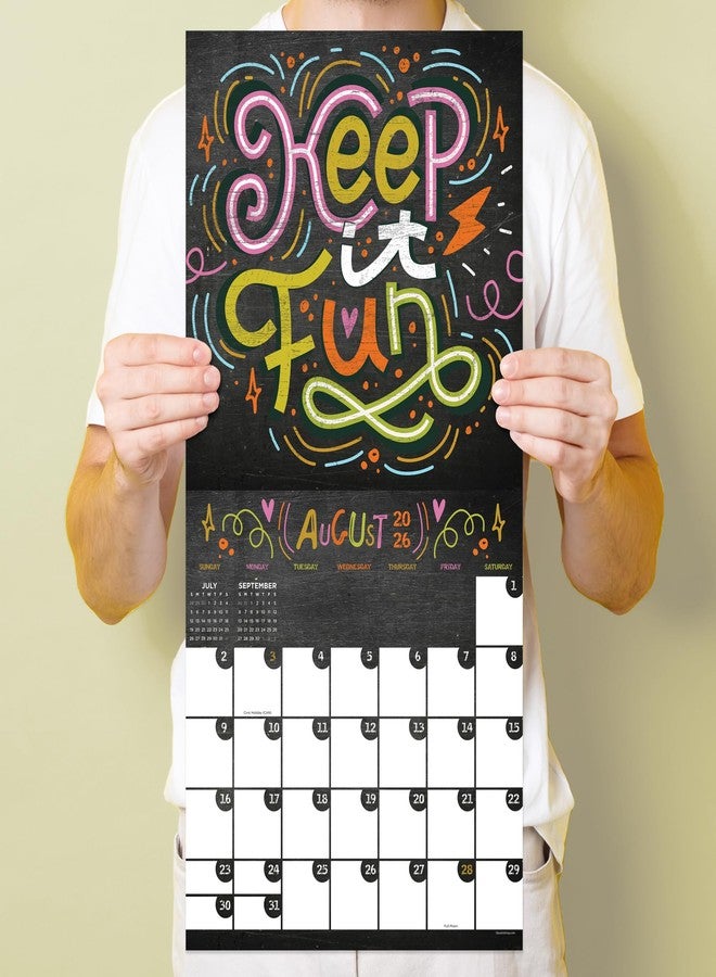 TF Publishing 2026 Chalk It Up Wall Calendar - Large Grids for Appointments and Scheduling - Vertical Monthly Wall Calendar 2026 with Premium Matte Paper for Home and Office Organization - 12in x 12in - Image 5