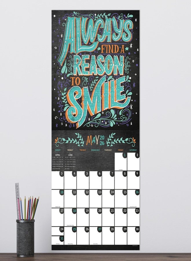 TF Publishing 2026 Chalk It Up Wall Calendar - Large Grids for Appointments and Scheduling - Vertical Monthly Wall Calendar 2026 with Premium Matte Paper for Home and Office Organization - 12in x 12in - Image 4