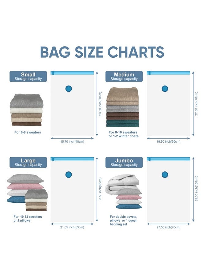 MattEasy MattEasy Space Saver Vacuum Storage Bags, 6 Pack Combo (2 Jumbo/2 Large/2 Medium) Space Saver Bags with Pump, Storage Vacuum Sealed Bags for Clothes, Comforters, Blankets, Bedding - Image 3