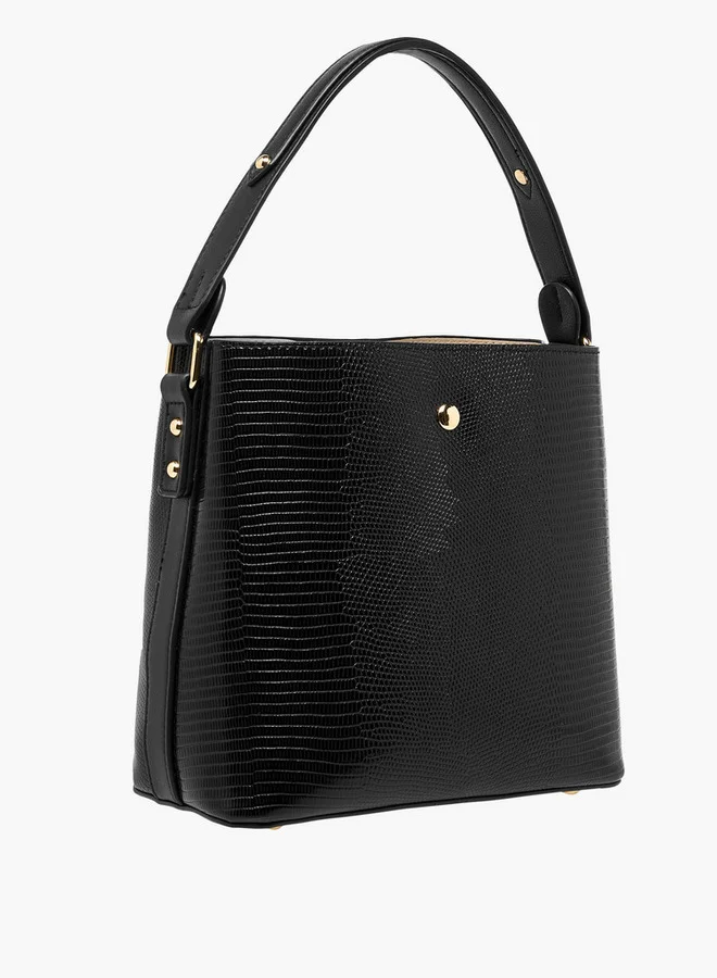 Celeste Women's Textured Shoulder Bag with Zip Closure