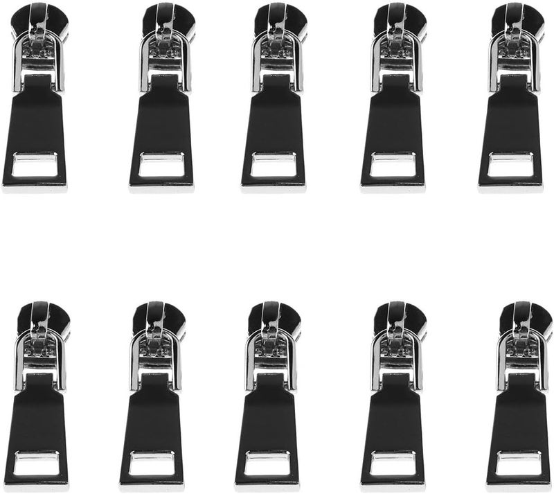 klarako 10 Pieces #5 New Zipper Slider Puller Metal Zipper Zip Repair Replacement for Broken Jacket Coat Backpack Quick Fixing  Black, 4.5 x 1.2 cm - Image 3
