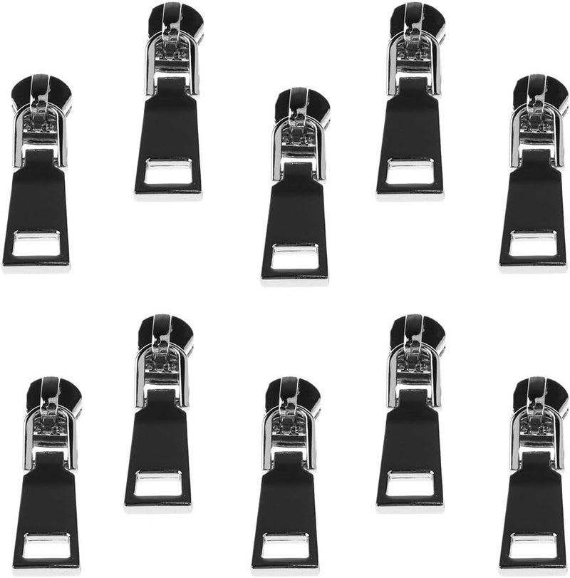 klarako 10 Pieces #5 New Zipper Slider Puller Metal Zipper Zip Repair Replacement for Broken Jacket Coat Backpack Quick Fixing  Black, 4.5 x 1.2 cm - Image 5