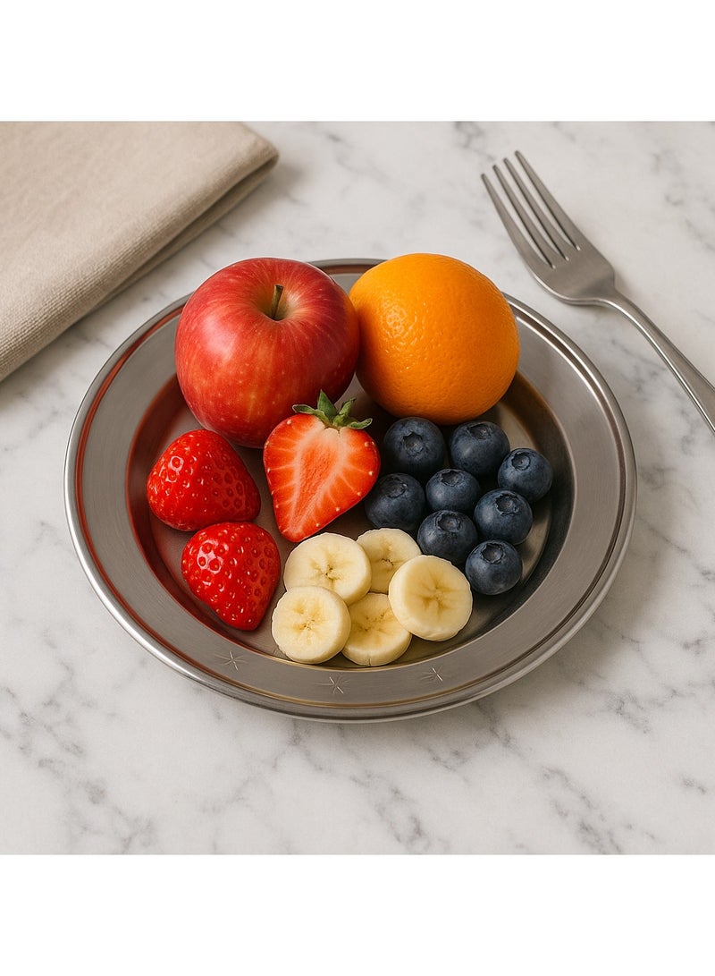 المفرج طقم 6 أطباق وصحون أكل ستانليس ستيل مقاس 26 سم - Image 2