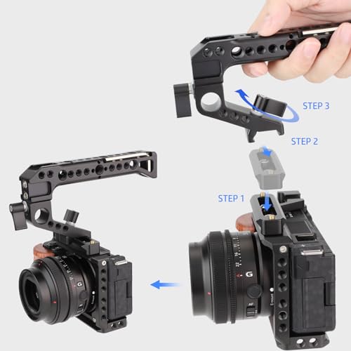 LEFTFOTO Camera Cage Top Handle NATO Rail Standard with 7mm NATO Rail for DLSR Camera Cage,Anti-Off and Quick Release Design. - Image 4