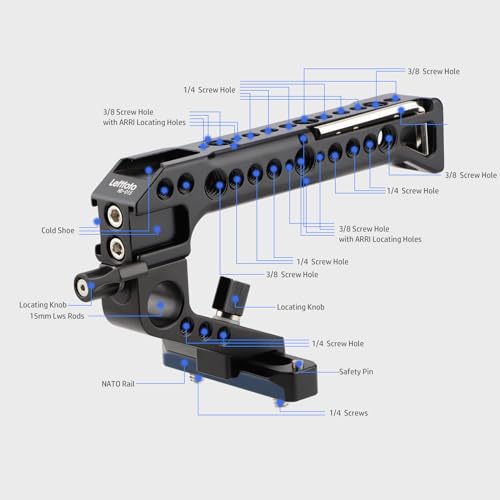 LEFTFOTO Camera Cage Top Handle NATO Rail Standard with 7mm NATO Rail for DLSR Camera Cage,Anti-Off and Quick Release Design. - Image 3