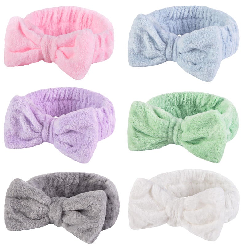Shindel 6PCS Spa Headbands for Women Skincare  Makeup Headbands for Face Washing Gift for Teen Girls Assorted Colors