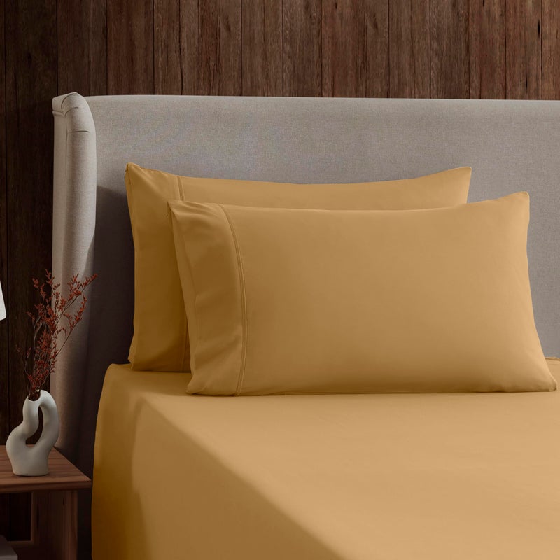 Nestl King Sheet Set - Luxury 1800 Ultra-Soft Microfiber King Bed Sheets - Double Brushed - Deep Pockets - Easy Fit - 4 Piece Set - Bedding Sheets & Pillowcases (King, Camel Gold) - Image 3