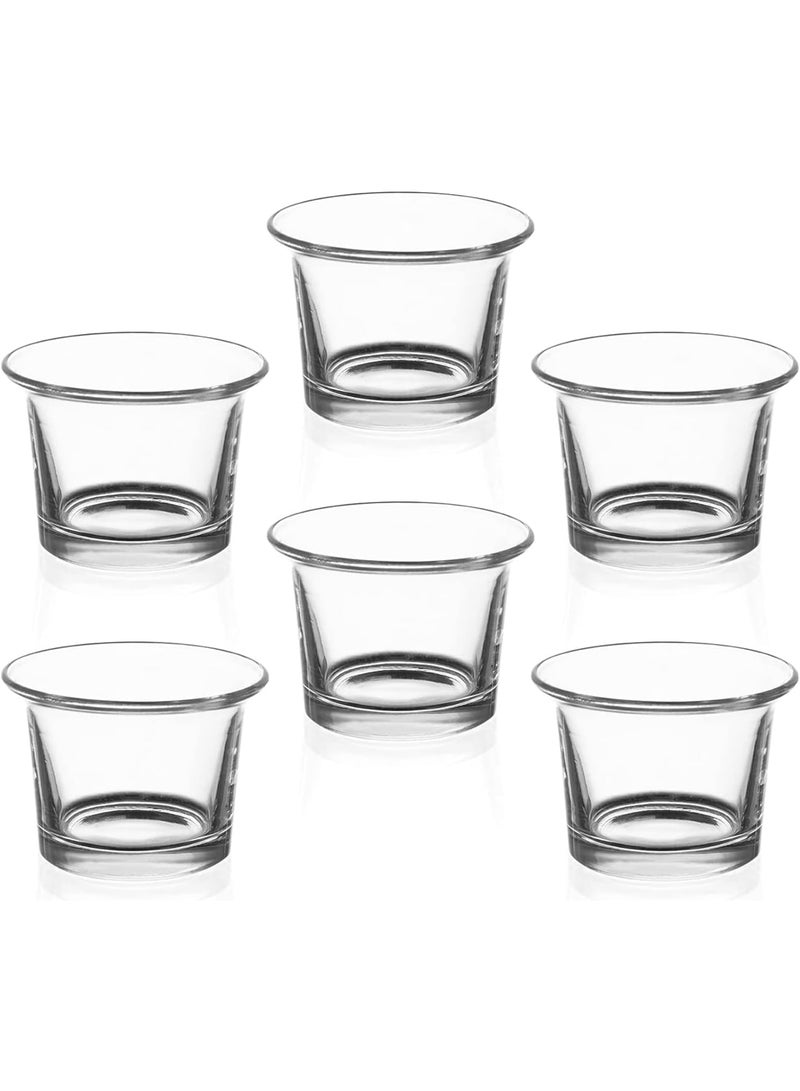 Barakah Candle Holders, Hanging Glass Tealight Votive Holders for Home and Event Decoration, Elegant Oyster-Shape Design for Weddings Birthdays Holidays Parties, Durable Transparent Glass, Set of 6 - Image 1