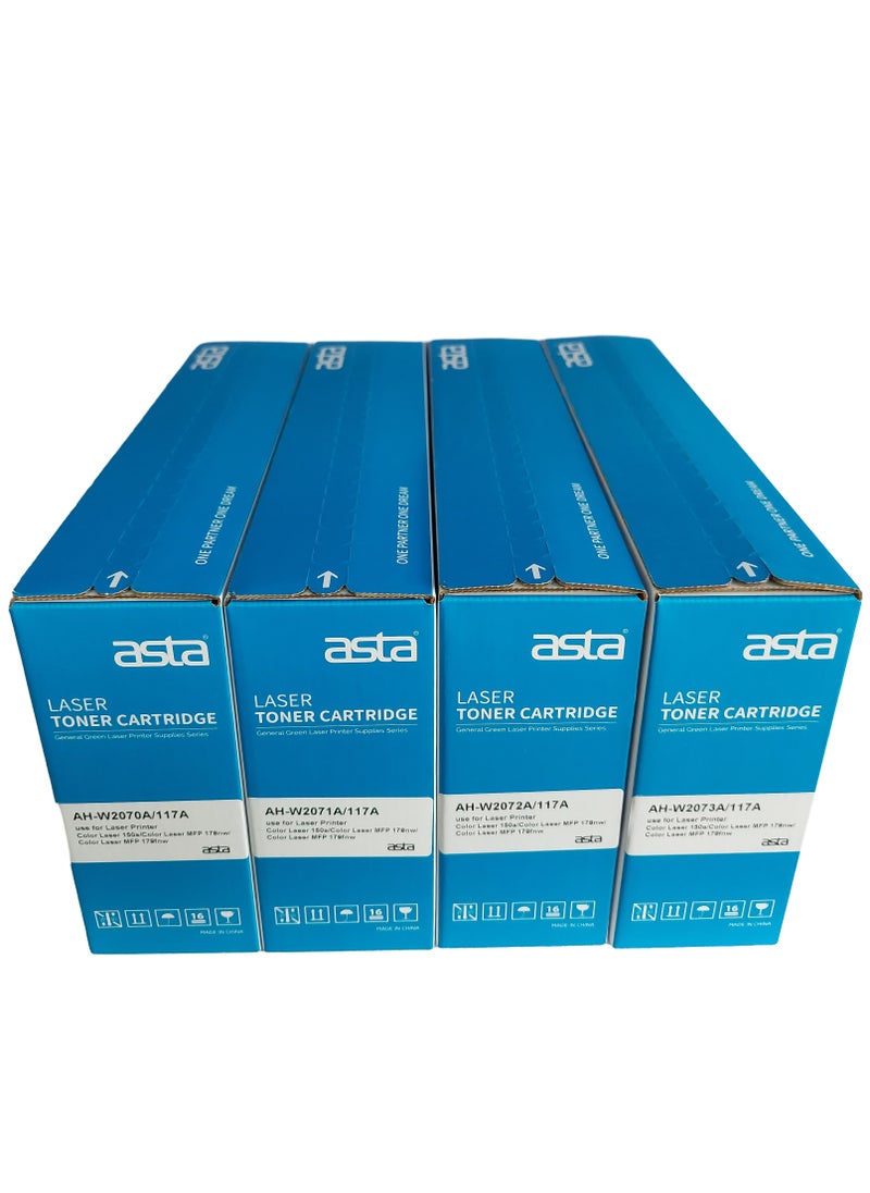Asta Compatible Toner With 117A Cartridge Replacement Toner For HP Color Laser MFP 178nw 179fnw 150nw 150a 178nwg 179fwg 178 179 150 Works With W2070A W2071A W2072A W2073A 117A Ink (Black Cyan Yellow Magenta Pack of 4)  - Image 2