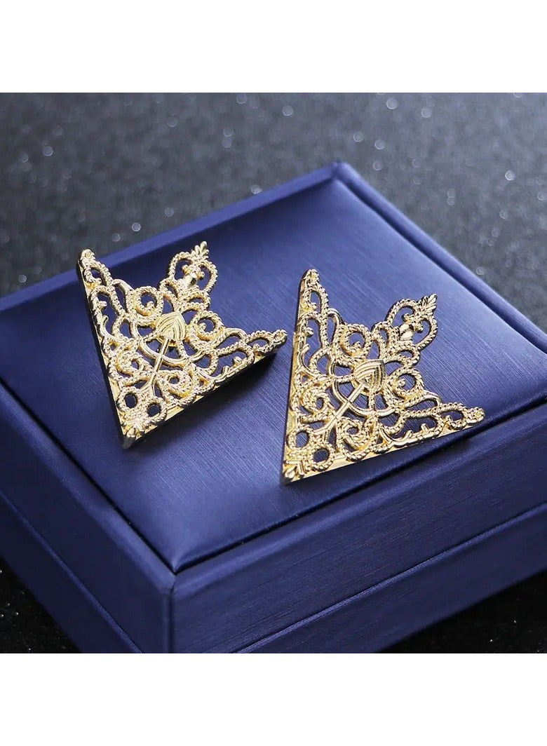 Goolsky دبوس ياقة بتصميم تاج مجوف للرجال والنساء مع نمط ريترو أوروبي وأمريكي، دبوس ياقة مثلث، إكسسوار مميز - Image 2