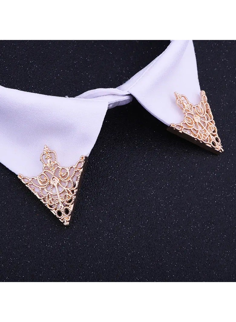 Goolsky دبوس ياقة بتصميم تاج مجوف للرجال والنساء مع نمط ريترو أوروبي وأمريكي، دبوس ياقة مثلث، إكسسوار مميز - Image 3