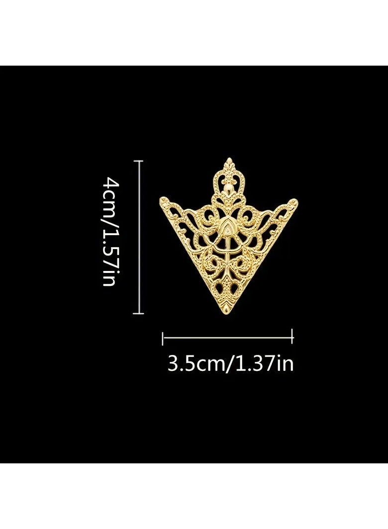 Goolsky دبوس ياقة بتصميم تاج مجوف للرجال والنساء مع نمط ريترو أوروبي وأمريكي، دبوس ياقة مثلث، إكسسوار مميز - Image 5