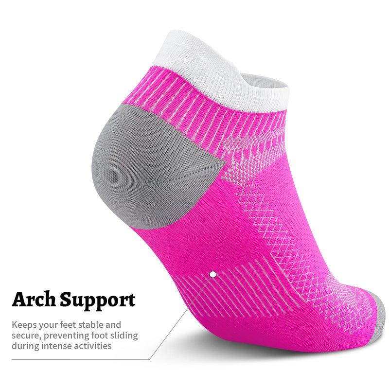 PAPLUS Low Cut Compression Socks for Men and Women, No Show Ankle Running Socks with Arch Support for Plantar Fasciitis, Cyling, Athletic, Flight, Travel, Nurses - Image 5