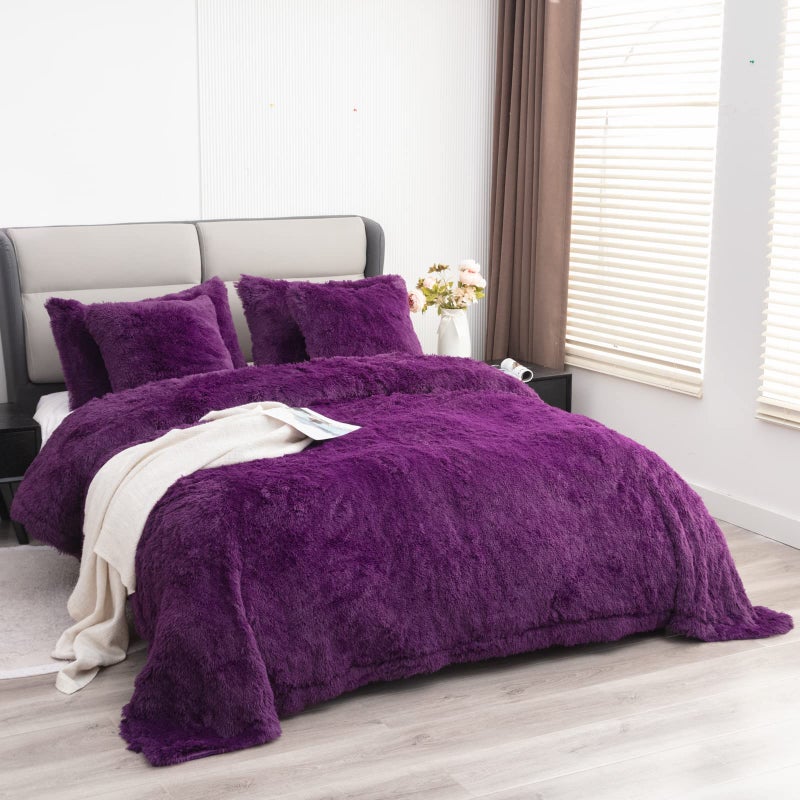 YUSOKI Faux Fur Queen Blanket(Purple 90"" x 90"") Whithout Pillows Winter Lightweight Plush Fuzzy Soft Cozy Microfiber Comfy Bed Blanket for Women Kids Girls Couch Sofa Washable - Image 2