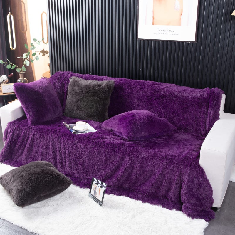 YUSOKI Faux Fur Queen Blanket(Purple 90"" x 90"") Whithout Pillows Winter Lightweight Plush Fuzzy Soft Cozy Microfiber Comfy Bed Blanket for Women Kids Girls Couch Sofa Washable - Image 5