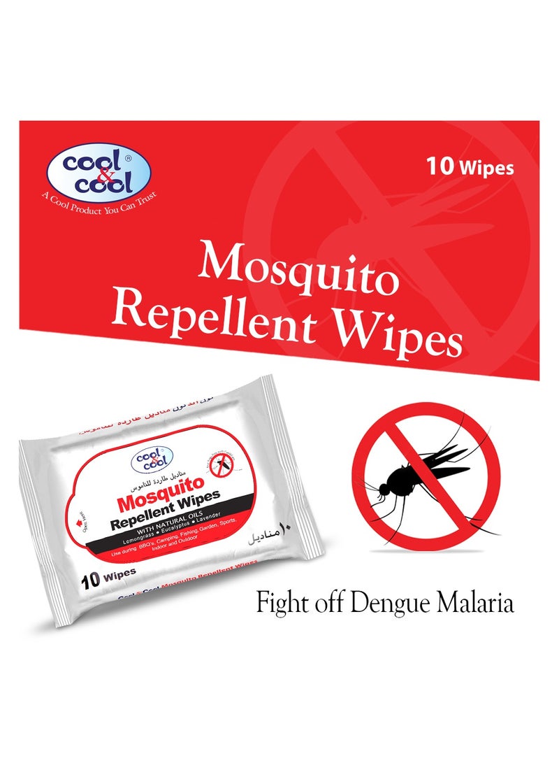 Cool & Cool Mosquito Repellent Wipes 10's - Image 2