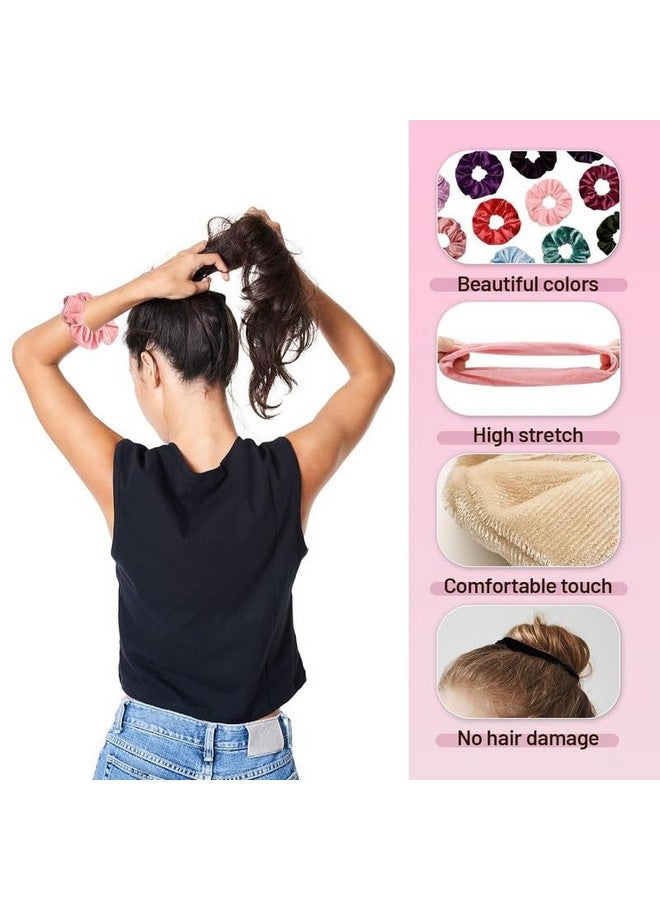 Belicia 12 Pcs Premium Velvet Hair Scrunchies for Women Elastic Hair Bands Soft Ropes Ponytail Holder Hair Ties for Girls Women Hair Accessories（12 Colors） - Image 3
