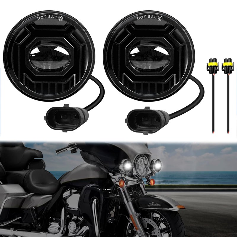 2PCS LED Passing lights Fog Lights Compatible with Motorcycle Harley Davidson Street Glide45inches Round Fog Lamp Kit