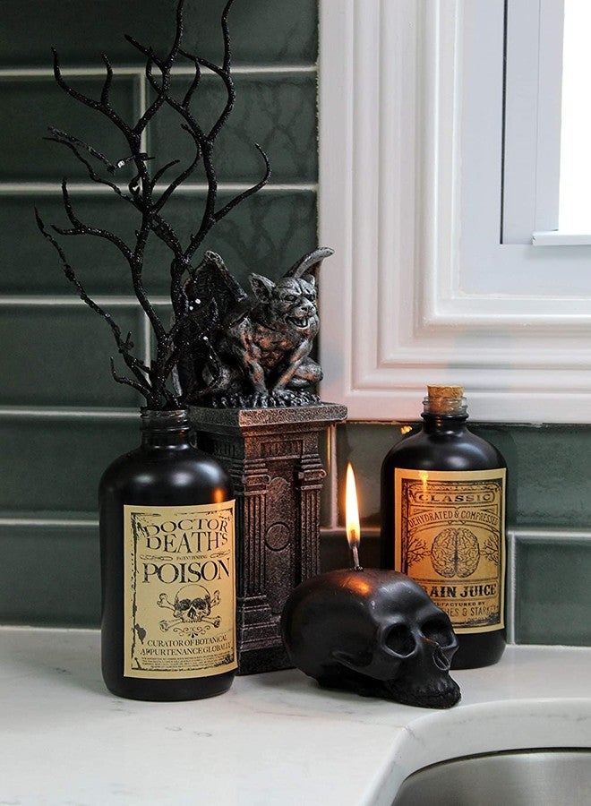 Darware Large Skull Candles (2-Pack, Black); 4.75 x 3-Inch Decorative Themed Candles for Halloween, Horror and Novelty Decor - Image 3