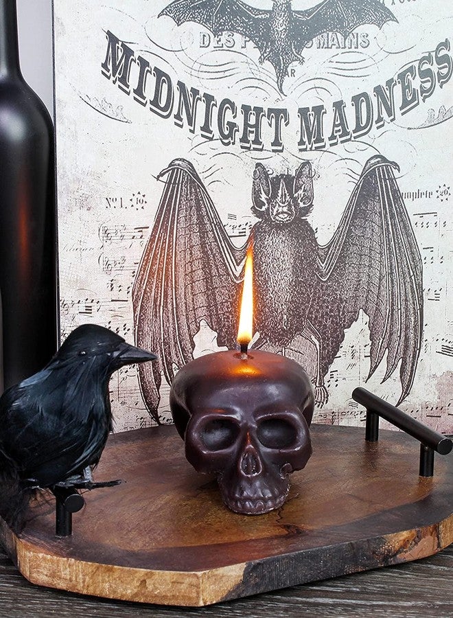 Darware Large Skull Candles (2-Pack, Black); 4.75 x 3-Inch Decorative Themed Candles for Halloween, Horror and Novelty Decor - Image 4