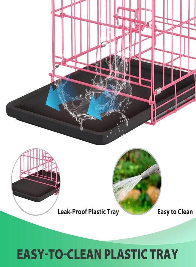 بيست بت بيست بيت | قفص للكلاب | 18 بوصة | وردي | قفص معدني قابل للطي بباب واحد، ومزالج منزلقة آمنة، وصينية مانعة للتسرب | قفص كلاب محمول للسلالات الصغيرة | للسفر والاستخدام الداخلي والخارجي - Image 5