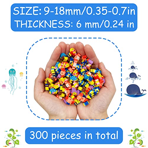 ZAKVOOR 300 Pieces Sea Animal Mini Erasers Assortment Novelty Pencil Erasers Bulk for Rewards Prizes Gift Filler - Image 3