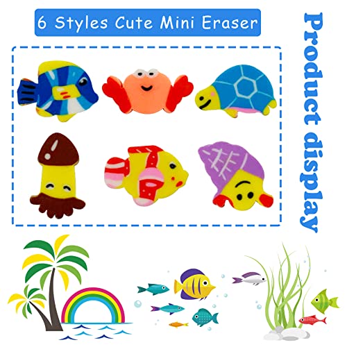 ZAKVOOR 300 Pieces Sea Animal Mini Erasers Assortment Novelty Pencil Erasers Bulk for Rewards Prizes Gift Filler - Image 2