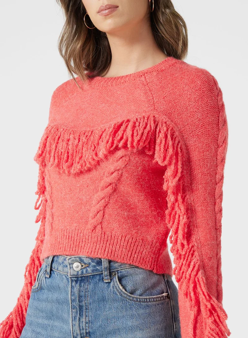 ONLY Fringe Detail Knitted Sweater