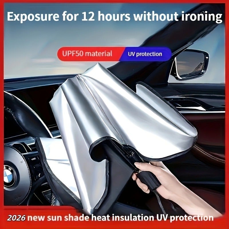 Foldable Car Sunshade - Blocks UV Rays & Reduces Heat, Easy Storage, Effective Thermal  Insulation - Image 3