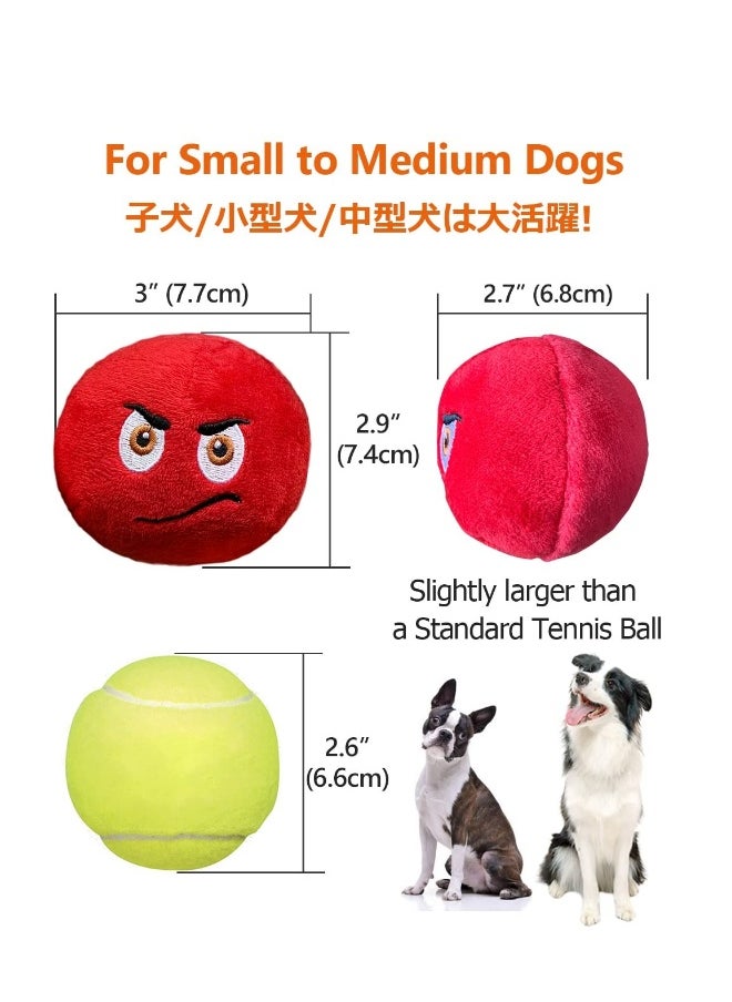Squeaky Dog Toys Smile Face Soft Stuffed Plush Balls Toy with Squeakers Dog Chewing Toys for Puppy Small Pet Dogs  - Image 4