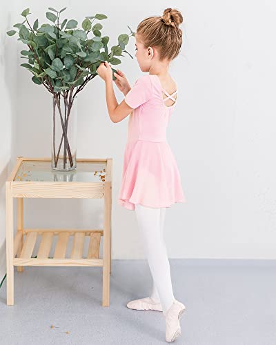 Stelle Ballet Leotards for Girls Dance Leotard with Skirt Toddler Dance Outfits Criss-Cross Back (Pink,4T) - Image 4