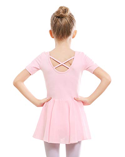 Stelle Ballet Leotards for Girls Dance Leotard with Skirt Toddler Dance Outfits Criss-Cross Back (Pink,4T) - Image 5
