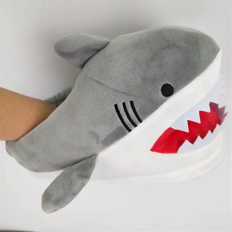 YILANLAN Cute Pig Cartoon Animal Warm Winter Home Furry Slippers (5.5/11, Shark, numeric 5 point 5) - Image 2