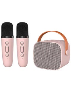 Flash Hawk Portable Karaoke Speaker Kits,Mini Wireless Karaoke Speakers with 2 Pack Wireless Microphone for Home Outdoor Party Pink  - Image 1